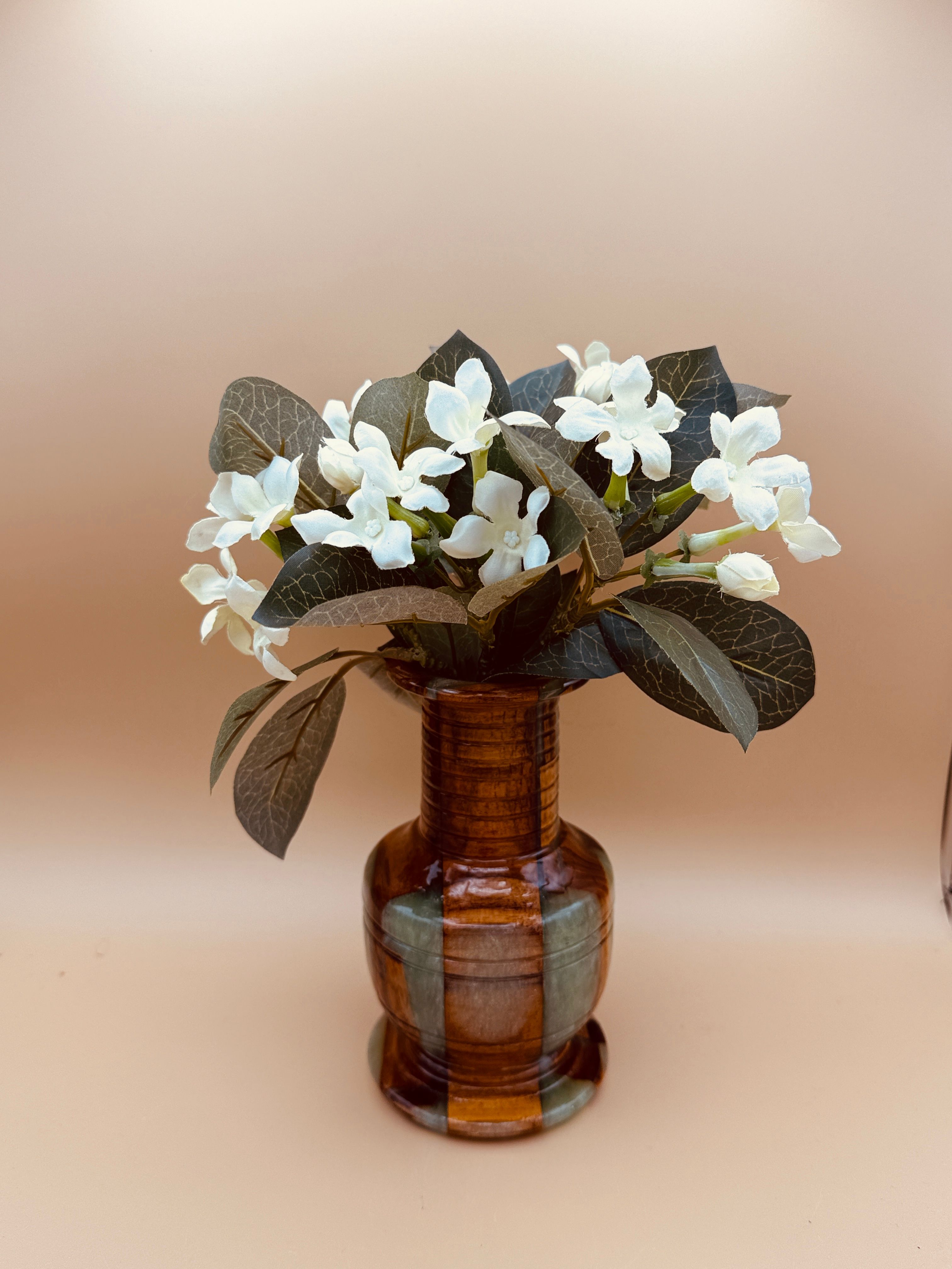 Wood Vase Infused with Fern Green Resin - Image 1