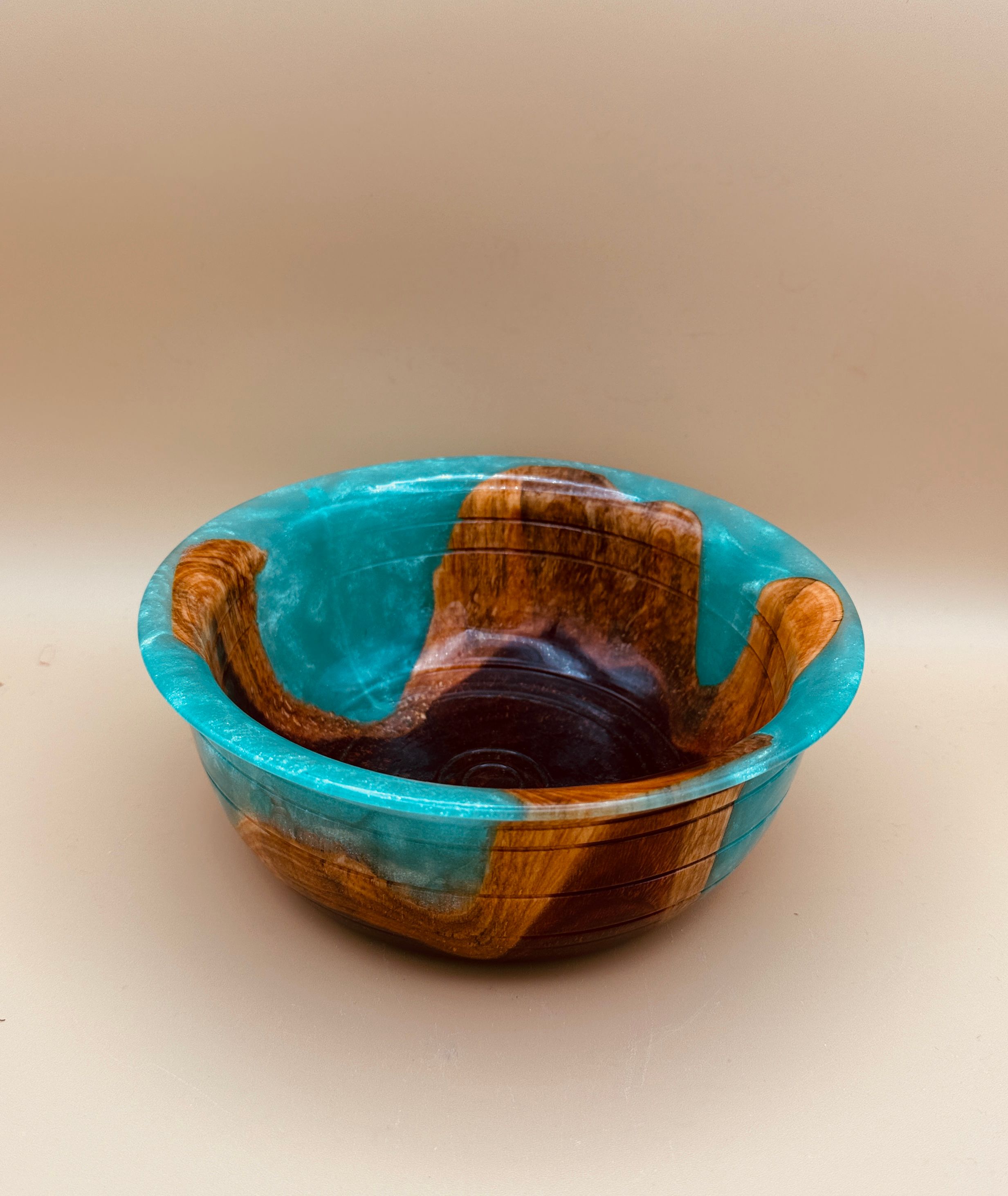 Wood & Sea Glass Green Resin Bowl - Image 1