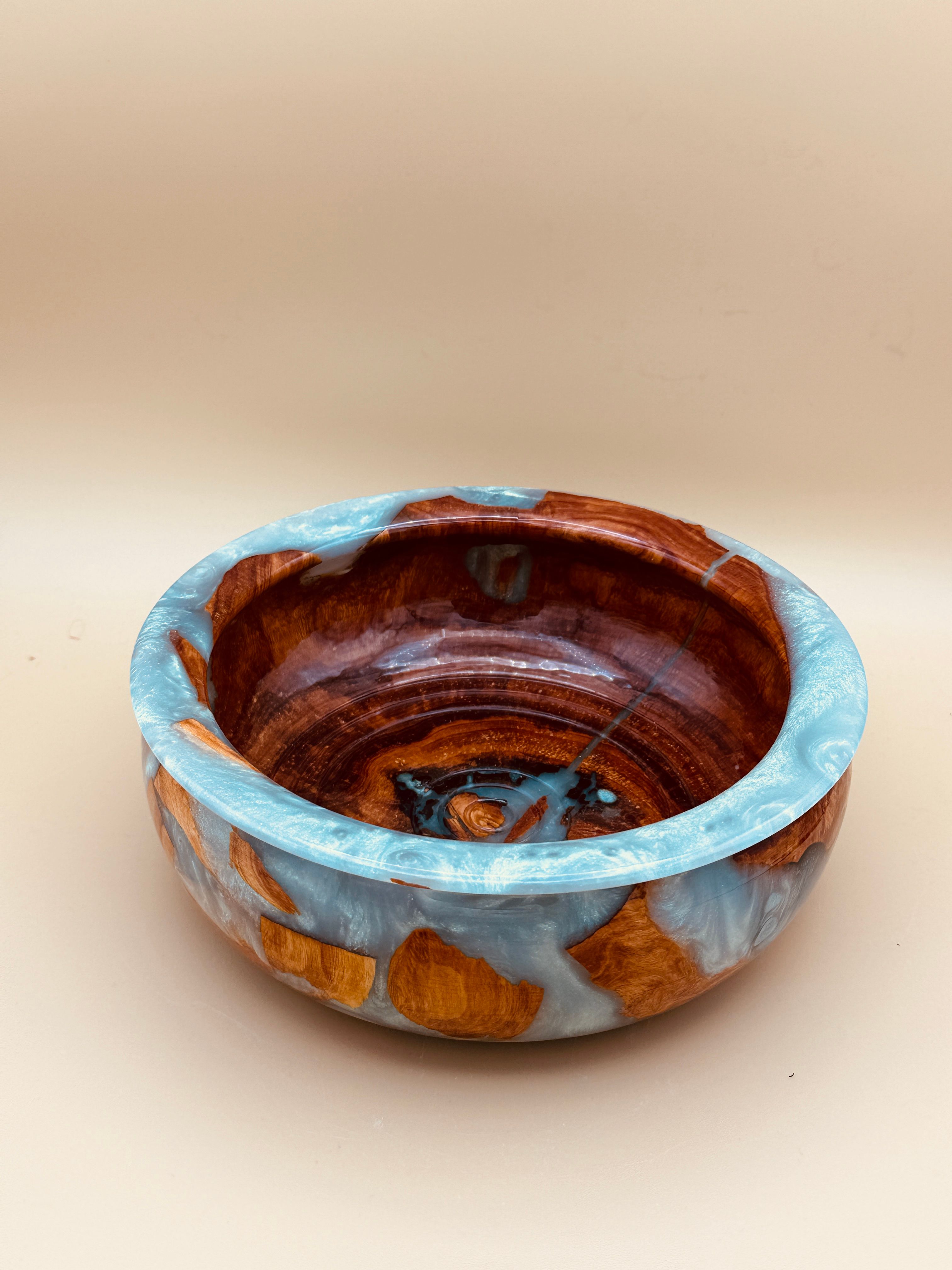 Sea -foam Resin Show Cases this Wooden Bowl